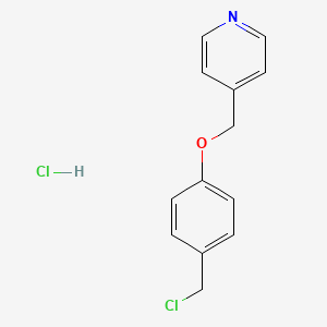 molecular formula C13H13Cl2NO B1372069 4-[4-(Chloromethyl)phenoxymethyl]pyridine hydrochloride CAS No. 1210697-32-7