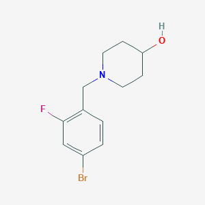 molecular formula C12H15BrFNO B1372072 1-(4-Bromo-2-fluorobenzyl)piperidin-4-ol CAS No. 1044924-10-8