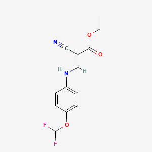 molecular formula C13H12F2N2O3 B1372073 Ethyl 2-cyano-3-{[4-(difluoromethoxy)phenyl]amino}prop-2-enoate CAS No. 1181459-03-9