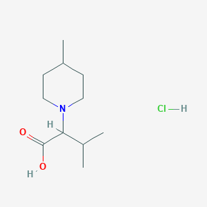 molecular formula C11H22ClNO2 B1372075 3-Methyl-2-(4-methylpiperidin-1-yl)butanoic acid hydrochloride CAS No. 1214119-76-2