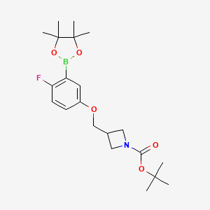 3-[4-Fluoro-3-(4,4,5,5-tetramethyl-[1,3,2]dioxaborolan-2-yl)-phenoxymethyl]-azetidine-1-carboxylic acid tert-butyl ester