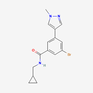 3-Bromo-N-(cyclopropylmethyl)-5-(1-methyl-1H-pyrazol-4-yl)benzamide