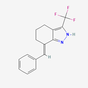 7-(E)-Benzylidene-4,5,6,7-tetrahydro-3-trifluoromethyl-1H-indazole