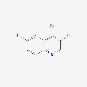 molecular formula C9H4BrClFN B1372084 4-溴-3-氯-6-氟喹啉 CAS No. 724787-81-9