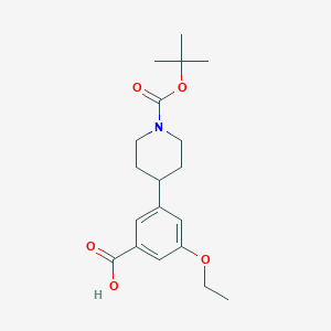 molecular formula C19H27NO5 B13720846 3-(1-(tert-Butoxycarbonyl)piperidin-4-yl)-5-ethoxybenzoic acid 