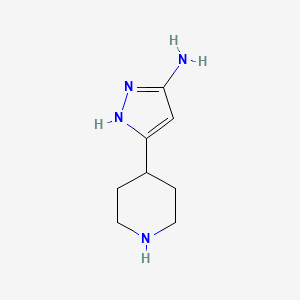 molecular formula C8H14N4 B1372088 3-(piperidin-4-yl)-1H-pyrazol-5-amine CAS No. 1325671-21-3
