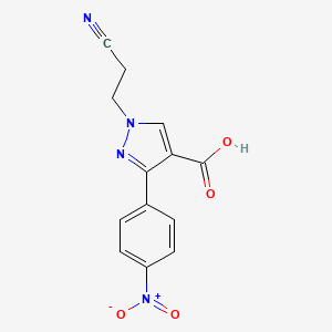 molecular formula C13H10N4O4 B1372094 1-(2-cyanoethyl)-3-(4-nitrophenyl)-1H-pyrazole-4-carboxylic acid CAS No. 1211370-28-3
