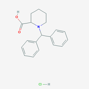 molecular formula C19H22ClNO2 B1372098 1-Benzhydrylpiperidine-2-carboxylic acid hydrochloride CAS No. 1214104-79-6