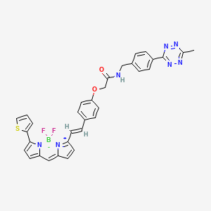 2-[4-[(E)-2-(2,2-difluoro-12-thiophen-2-yl-1-aza-3-azonia-2-boranuidatricyclo[7.3.0.03,7]dodeca-3,5,7,9,11-pentaen-4-yl)ethenyl]phenoxy]-N-[[4-(6-methyl-1,2,4,5-tetrazin-3-yl)phenyl]methyl]acetamide