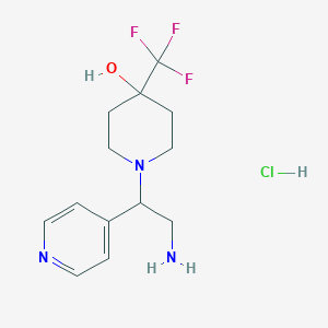 molecular formula C13H19ClF3N3O B1372100 1-(2-氨基-1-(吡啶-4-基)乙基)-4-(三氟甲基)哌啶-4-醇盐酸盐 CAS No. 1185160-84-2