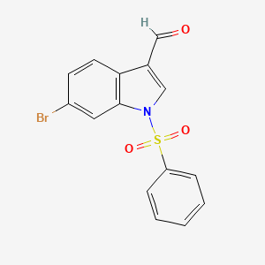 molecular formula C15H10BrNO3S B1372111 6-Bromo-1-(phenylsulfonyl)-1H-indole-3-carbaldehyde CAS No. 1092460-47-3