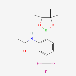 molecular formula C15H19BF3NO3 B1372120 N-(2-(4,4,5,5-Tetramethyl-1,3,2-dioxaborolan-2-yl)-5-(trifluoromethyl)phenyl)acetamide CAS No. 1150271-57-0