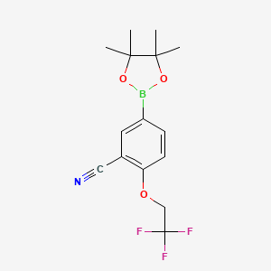 molecular formula C15H17BF3NO3 B13721201 5-(4,4,5,5-Tetramethyl-[1,3,2]dioxaborolan-2-yl)-2-(2,2,2-trifluoroethoxy)-benzonitrile 