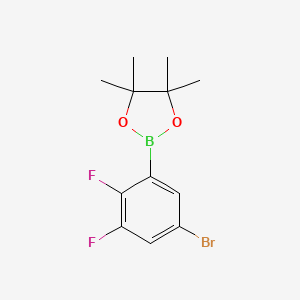molecular formula C12H14BBrF2O2 B1372121 2-(5-Bromo-2,3-difluorophenyl)-4,4,5,5-tetramethyl-1,3,2-dioxaborolane CAS No. 1073339-12-4
