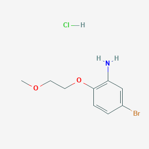 molecular formula C9H13BrClNO2 B1372136 5-Bromo-2-(2-methoxyethoxy)aniline hydrochloride CAS No. 1185300-88-2