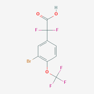 molecular formula C9H4BrF5O3 B1372140 2-(3-Bromo-4-(trifluoromethoxy)phenyl)-2,2-difluoroacetic acid CAS No. 1133116-05-8