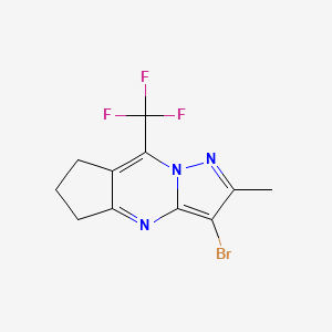 3-Bromo-6,7-dihydro-2-methyl-8-trifluoromethyl-5H-cyclopenta-[E]-pyrimidine-[3,2-B]-pyrazole