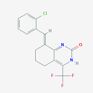 8-(E)-(o-Chlorobenzylidene)-5,6,7,8-tetrahydro-2-hydroxy-4-(trifluoromethyl)quinazoline