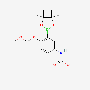 [4-Methoxymethoxy-3-(4,4,5,5-tetramethyl-[1,3,2]dioxaborolan-2-yl)-phenyl]-carbamic acid tert-butyl ester