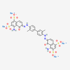 tetrasodium;(6E)-4-amino-6-[[4-[4-[(2E)-2-(8-amino-1-oxo-5,7-disulfonatonaphthalen-2-ylidene)hydrazinyl]-3-methylphenyl]-2-methylphenyl]hydrazinylidene]-5-oxonaphthalene-1,3-disulfonate