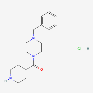molecular formula C17H26ClN3O B1372159 (4-Benzyl-1-piperazinyl)(4-piperidinyl)methanone hydrochloride CAS No. 1220034-97-8