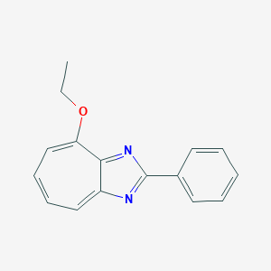 molecular formula C16H14N2O B137216 2-Phenyl-8-ethoxycycloheptimidazole CAS No. 153447-99-5