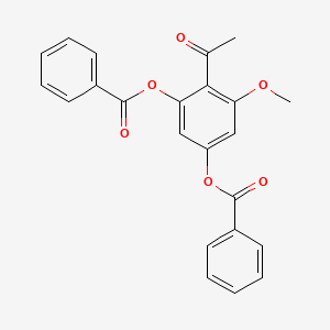 molecular formula C23H18O6 B1372162 1-Methoxy-2-acetyl-3,5-dibenzoyloxy-benzene CAS No. 126381-85-9