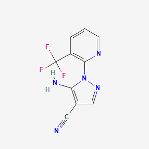 molecular formula C10H6F3N5 B1372165 5-氨基-1-[3-(三氟甲基)吡啶-2-基]-1H-吡唑-4-腈 CAS No. 1019010-69-5