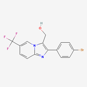 molecular formula C15H10BrF3N2O B1372166 (2-(4-Bromophenyl)-6-(trifluoromethyl)imidazo[1,2-a]pyridin-3-yl)methanol CAS No. 1216488-91-3