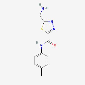 molecular formula C11H12N4OS B1372172 5-(氨基甲基)-N-(4-甲苯基)-1,3,4-噻二唑-2-甲酰胺 CAS No. 1217862-94-6