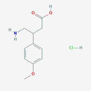 molecular formula C11H16ClNO3 B1372178 4-Amino-3-(4-methoxy-phenyl)-butyric acid hydrochloride CAS No. 432049-65-5