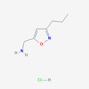 molecular formula C7H13ClN2O B1372183 C-(3-Propyl-isoxazol-5-yl)-methylamine hydrochloride CAS No. 1185300-37-1