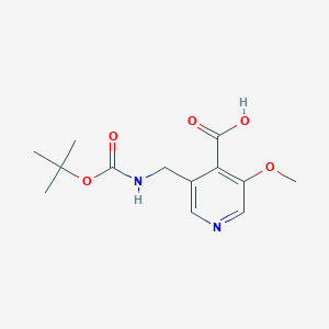 molecular formula C13H18N2O5 B1372191 3-((tert-Butoxycarbonylamino)methyl)-5-methoxyisonicotinic acid CAS No. 1138444-21-9