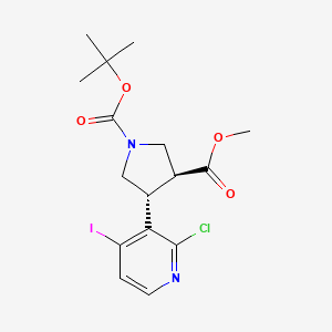 molecular formula C16H20ClIN2O4 B1372195 1-tert-Butyl 3-methyl 4-(2-chloro-4-iodopyridin-3-yl)pyrrolidine-1,3-dicarboxylate CAS No. 1257850-08-0