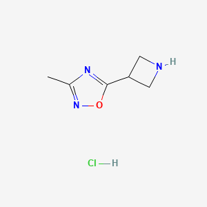 molecular formula C6H10ClN3O B1372204 5-(Azetidin-3-yl)-3-methyl-1,2,4-oxadiazole hydrochloride CAS No. 1185303-98-3