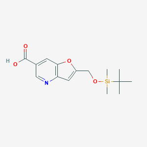 molecular formula C15H21NO4Si B1372205 2-((tert-Butyldimethylsilyloxy)methyl)-furo[3,2-b]pyridine-6-carboxylic acid CAS No. 1171920-49-2