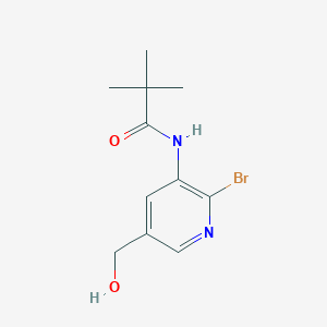 molecular formula C11H15BrN2O2 B1372206 N-(2-溴-5-(羟甲基)吡啶-3-基)新戊酰胺 CAS No. 1171919-92-8
