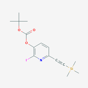 molecular formula C15H20INO3Si B1372208 Tert-butyl 2-iodo-6-((trimethylsilyl)ethynyl)-pyridin-3-YL carbonate CAS No. 1142192-40-2