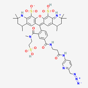 13-[4-[[3-[[6-(azidomethyl)pyridin-3-yl]amino]-3-oxopropyl]carbamoyl]-2-[methyl(2-sulfoethyl)carbamoyl]phenyl]-7,7,9,17,19,19-hexamethyl-22-sulfo-2-oxa-6-aza-20-azoniapentacyclo[12.8.0.03,12.05,10.016,21]docosa-1(22),3(12),4,10,13,15,20-heptaene-4-sulfonate