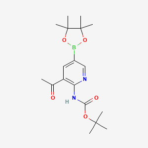 Tert-butyl (3-acetyl-5-(4,4,5,5-tetramethyl-1,3,2-dioxaborolan-2-yl)pyridin-2-yl)carbamate