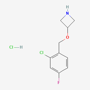 molecular formula C10H12Cl2FNO B1372216 3-[(2-氯-4-氟苄基)氧基]氮杂环丁烷盐酸盐 CAS No. 1185298-51-4