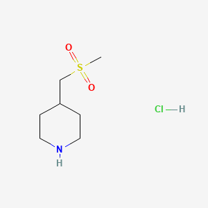 molecular formula C7H16ClNO2S B1372217 4-[(Methylsulfonyl)methyl]piperidine hydrochloride CAS No. 597563-39-8
