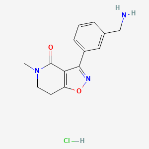 molecular formula C14H16ClN3O2 B1372218 3-(3-Aminomethyl-phenyl)-5-methyl-6,7-dihydro-5H-isoxazolo[4,5-c]pyridin-4-one hydrochloride CAS No. 1185295-36-6
