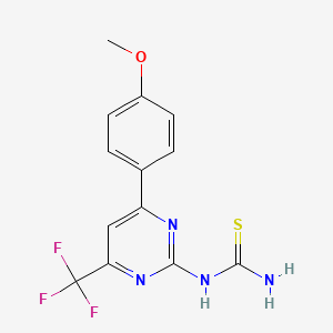 6-(4-Methoxyphenyl)-2-thioureido-4-(trifluoromethyl)pyrimidine