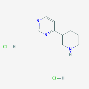 molecular formula C9H15Cl2N3 B1372225 4-(Piperidin-3-yl)pyrimidine dihydrochloride CAS No. 1185105-86-5