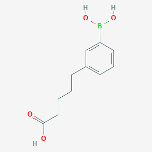 molecular formula C11H15BO4 B1372229 5-(3-Boronophenyl)pentanoic acid CAS No. 1072946-56-5