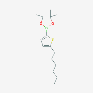 molecular formula C16H27BO2S B1372231 2-(5-Hexylthiophen-2-yl)-4,4,5,5-tetramethyl-1,3,2-dioxaborolane CAS No. 917985-54-7