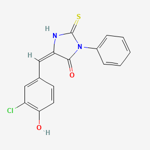 (5E)-5-(3-chloro-4-hydroxybenzylidene)-2-mercapto-3-phenyl-3,5-dihydro-4H-imidazol-4-one