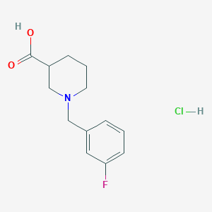 molecular formula C13H17ClFNO2 B1372244 1-(3-氟苄基)哌啶-3-羧酸盐酸盐 CAS No. 1172562-01-4