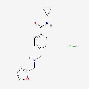 molecular formula C16H19ClN2O2 B1372249 N-cyclopropyl-4-{[(2-furylmethyl)amino]methyl}benzamide hydrochloride CAS No. 1172528-99-2